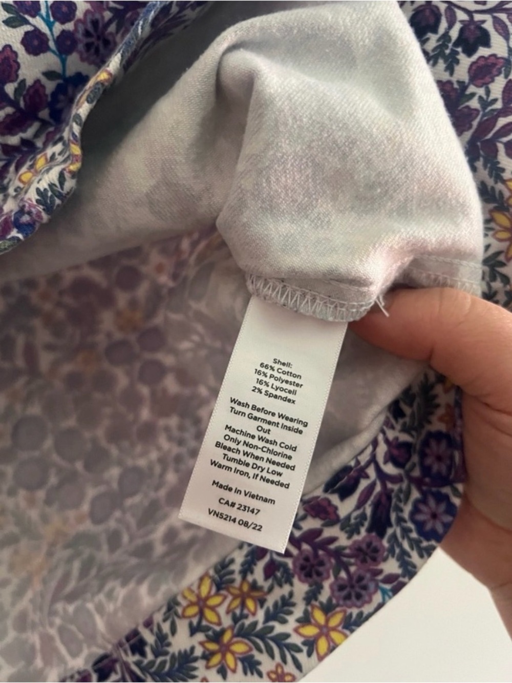 Talbots Floral Skirt Women’s 8 Purple Cotton Liberty Style Preppy Cottagecore - Picture 4 of 5